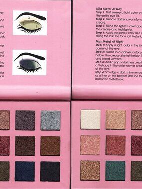 Italia Deluxe MISS METAL 15 Colors Metal Eyeshadow Palette (Set of 2)